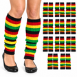 12x Indigenous Colours Ribbed Leg Warmers Bulk Pack - Womens Dance Costume/80s Party