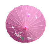 12x Light Pink Parasol Umbrellas Bulk Pack - Asian Bamboo Flower Pattern (80cm)