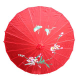 12x PARASOL UMBRELLA Chinese Japanese Bamboo Flower Pattern 80cm Large BULK - Red