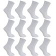 12x Pairs WHITE SCHOOL SOCKS Cotton Rich Girls Boys No Seam School Uniform BULK
