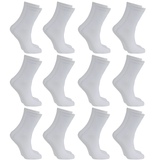 12x Pairs WHITE SCHOOL SOCKS Cotton Rich Girls Boys No Seam School Uniform BULK