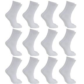 12x Pairs White SCHOOL SOCKS Bulk Pack - Plain Cotton for Girls/Boys School Uniform