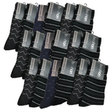 18 Pairs Cotton Business Socks Bulk Pack - Assorted Colours (Mens Dress Crew Casual Work Socks)