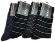 18 Pairs Cotton Business Socks Bulk Pack - Black (Mens Dress Crew Casual Work Socks)