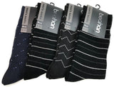 18 Pairs Cotton Business Socks Bulk Pack - Black (Mens Dress Crew Casual Work Socks)