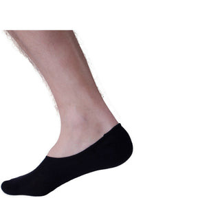 1 Pair No Show Cotton Socks - Non Slip Low Cut Invisible Footlet Socks - Black