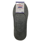 1x NO SHOW COTTON SOCKS Non Slip Heel Grip Low Cut Invisible Footlet Seamless - Grey - 6-11