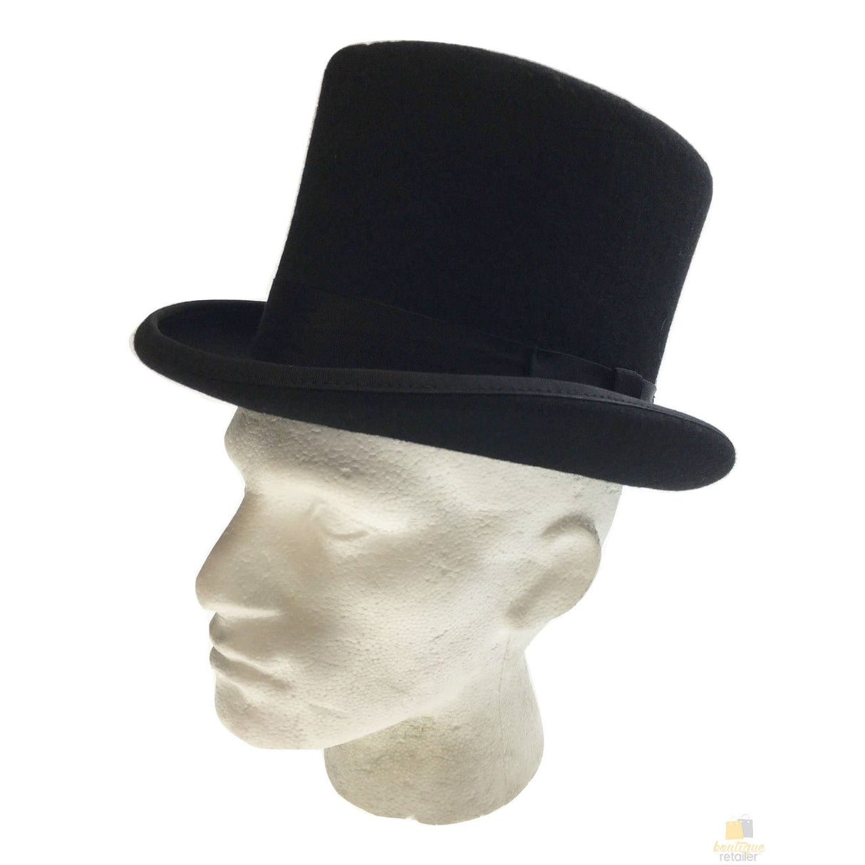 5.5" Premium Mad Hatter Top Hat 100% Australian Wool Felt Magician Tuxedo Cap - Grey