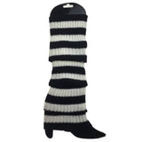 24x Womens Leg Warmers Disco Winter Knit Dance Party Crochet Legging Socks Costume - Brown