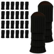 24x Black Ribbed Leg Warmers Bulk Pack - Womens Dance Costume/80s Party