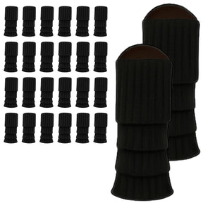 24x Black Ribbed Leg Warmers Bulk Pack - Womens Dance Costume/80s Party