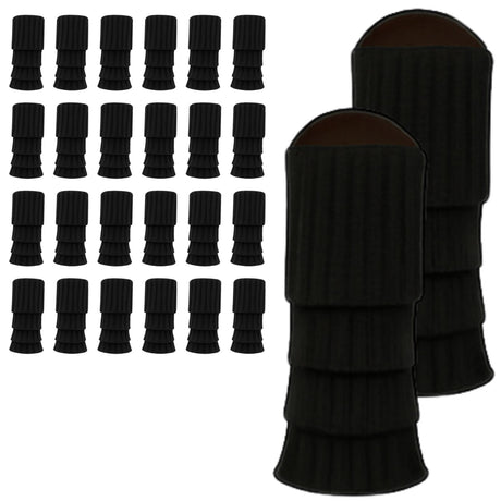 24x Black Ribbed Leg Warmers Bulk Pack - Womens Dance Costume/80s Party