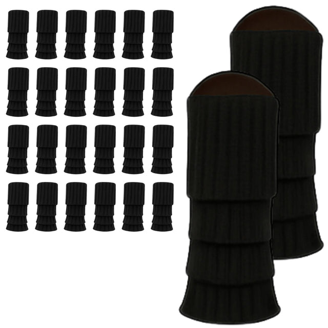 24x Black Ribbed Leg Warmers Bulk Pack - Womens Dance Costume/80s Party