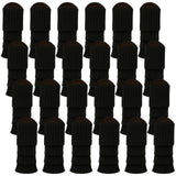 24x Black Ribbed Leg Warmers Bulk Pack - Womens Dance Costume/80s Party