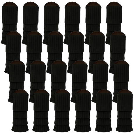 24x Black Ribbed Leg Warmers Bulk Pack - Womens Dance Costume/80s Party