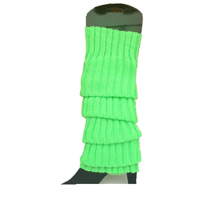 24x Fluro Green Ribbed Leg Warmers Bulk Pack - Womens Dance Costume/80s Party