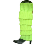 24x Womens Leg Warmers Disco Winter Knit Dance Party Crochet Legging Socks Costume - Hot Pink