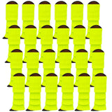 24x Womens Leg Warmers Disco Winter Knit Dance Party Crochet Legging Socks Costume - Fluro Yellow