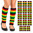 24x Indigenous Colours Ribbed Leg Warmers Bulk Pack - Womens Dance Costume/80s Party