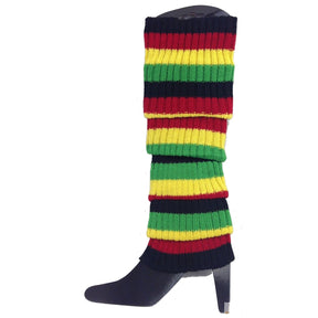 24x Indigenous Colours Ribbed Leg Warmers Bulk Pack - Womens Dance Costume/80s Party