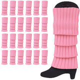 24x Light Pink Ribbed Leg Warmers Bulk Pack - Womens Dance Costume/80s Party