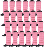 24x Light Pink Ribbed Leg Warmers Bulk Pack - Womens Dance Costume/80s Party