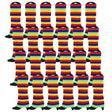 24x Rainbow Ribbed Leg Warmers Bulk - Womens Dance Costume/80s Party