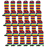 24x Womens Leg Warmers Disco Winter Knit Dance Party Crochet Legging Socks Costume - Rainbow