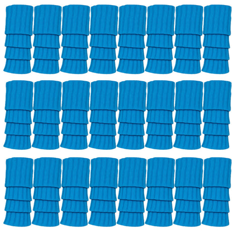 24x Womens Leg Warmers Disco Winter Knit Dance Party Crochet Legging Socks Costume - Topaz Blue