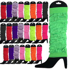 24x Assorted Colours Leg Warmers Bulk Pack - Womens Dance Costume/80s Party