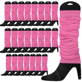 24x Light Pink Leg Warmers Bulk Pack - Womens Dance Costume/80s Party