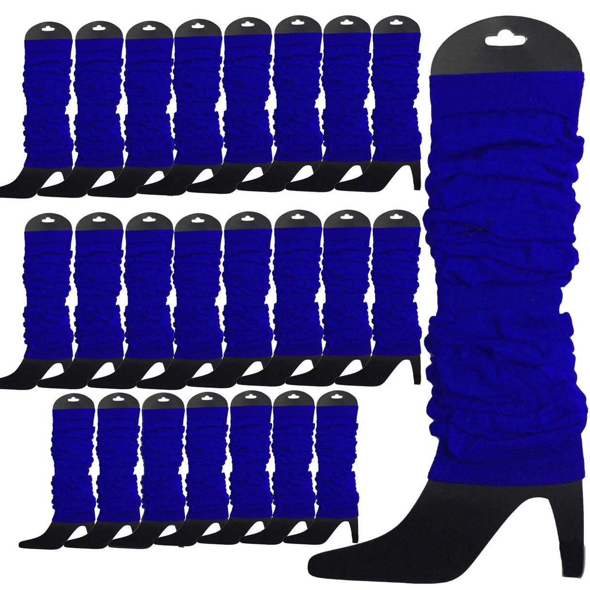 24 LEG WARMERS Knitted Womens Neon Party Knit Ankle Fluro Dance Costume 80s BULK