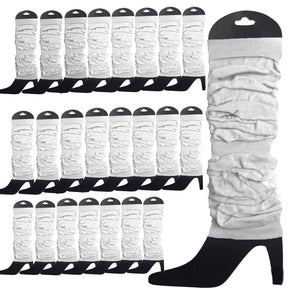 24x White Leg Warmers Bulk Pack - Womens Dance Costume/80s Party