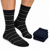 2 Pairs Cotton Business Socks - Assorted Colours (Mens Dress Crew Casual Work Socks)