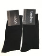 2 Pairs Cotton Business Socks - Black (Mens Dress Crew Casual Work Socks)