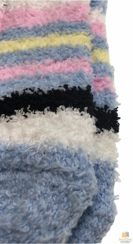 2 Pairs Womens Fuzzy Bed Socks Soft Fur Grip Fluffy Slipper Non Slip - One Size
