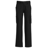 Mens CARGO PANTS Work Wear Trousers 100% COTTON Tradie Pockets Military 310gsm - Black