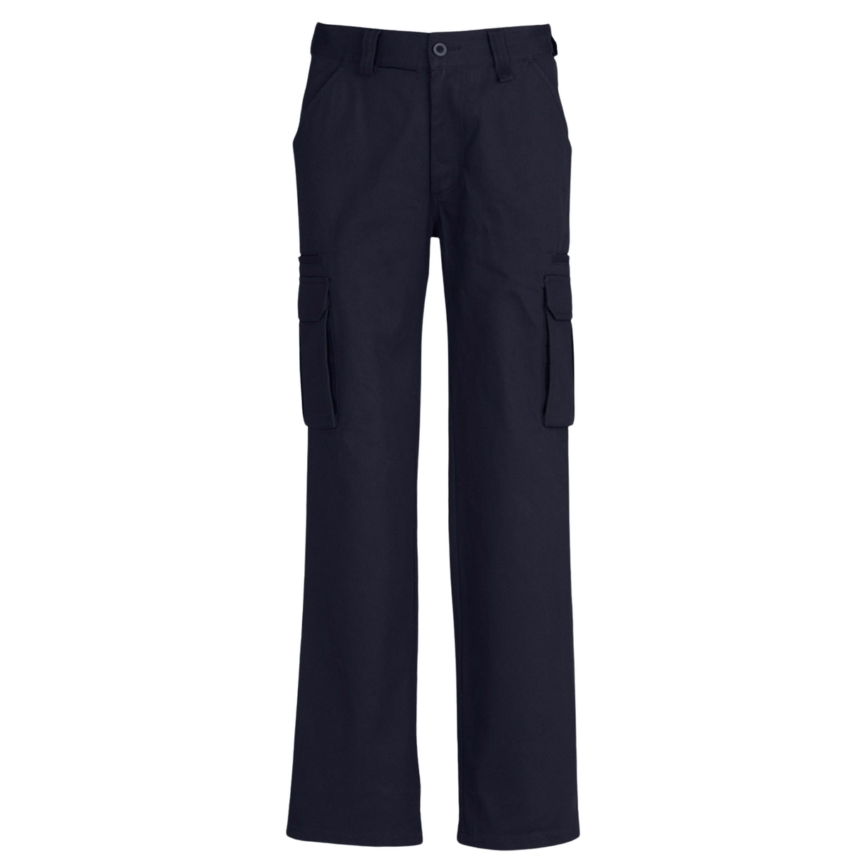 Mens 100% Cotton 310gsm Cargo Pants  - Navy Blue (Military Work/Tradie Trousers w/ Pockets)