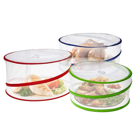 3 Piece Pop-Up Food Cover Set (BBQ, Camping & Picnic Insect Protector)