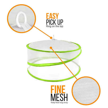 3 Piece Pop-Up Food Cover Set (BBQ, Camping & Picnic Insect Protector)