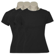 3x Womens Plain 100% Cotton T-Shirt Bulk Pack - Casual Basic Ladies Tee Top Size 6-24 - Black