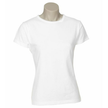 3x Womens Plain White T-Shirt Pack - 100% Cotton Casual Basic Top