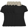 5x Womens Plain 100% Cotton T-Shirt Bulk Pack - Casual Basic Ladies Tee Top Size 6-24 - Black