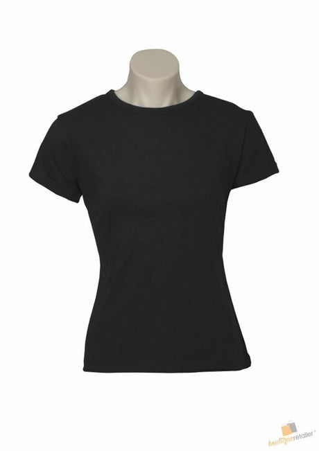 5x Womens Plain Black T-Shirt Bulk Pack - 100% Cotton Casual Basic Top