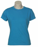 5x Womens Plain Cyan Blue T-Shirt Bulk Pack - 100% Cotton Casual Basic Top