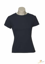 5x Womens Plain Navy Blue T-Shirt Bulk Pack - 100% Cotton Casual Basic Top