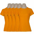 5x Womens Plain 100% Cotton T-Shirt Bulk Pack - Casual Basic Ladies Tee Top Size 6-24 - Orange