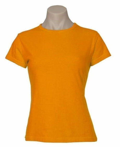 5x Womens Plain Orange T-Shirt Bulk Pack - 100% Cotton Casual Basic Top