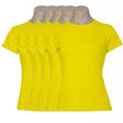 5x Womens Plain 100% Cotton T-Shirt Bulk Pack - Casual Basic Ladies Tee Top Size 6-24 - Yellow