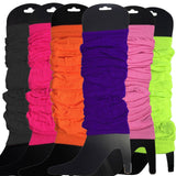 6x LEG WARMERS Knitted Womens Neon Party Knit Ankle Fluro Dance Costume 80s BULK - Fluro Green